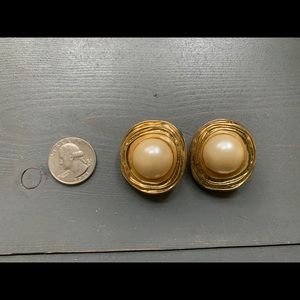 COPY - Large Vintage Gold Clip on Earrings